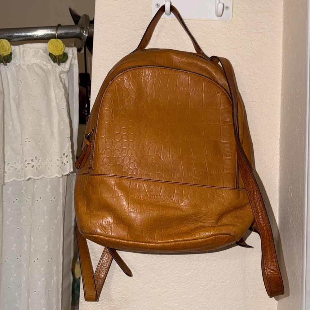 Margot Tan Leather Backpack